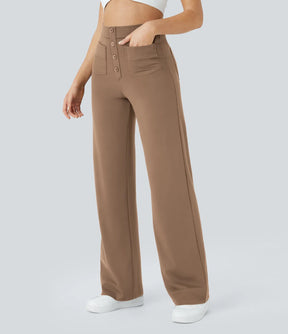 Pantalon de Taille Haute et Élastique Chic