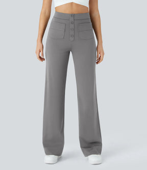 Pantalon de Taille Haute et Élastique Chic