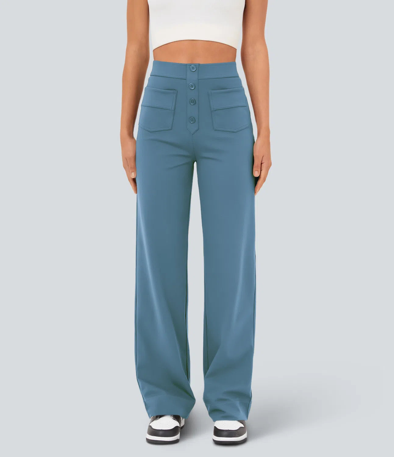 Pantalon de Taille Haute et Élastique Chic