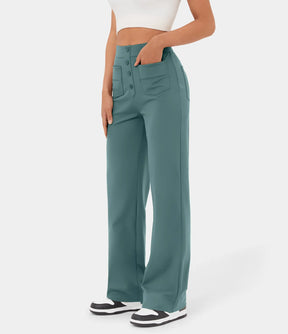 Pantalon de Taille Haute et Élastique Chic
