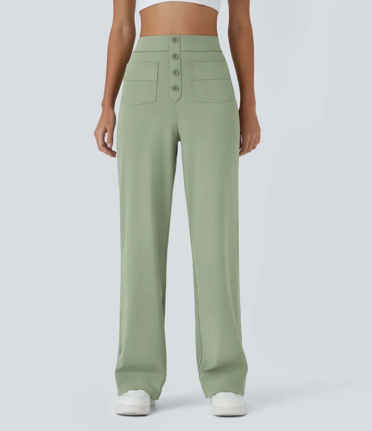 Pantalon de Taille Haute et Élastique Chic