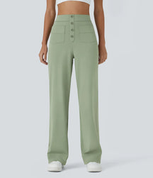 Pantalon de Taille Haute et Élastique Chic