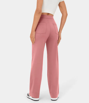 Pantalon de Taille Haute et Élastique Chic