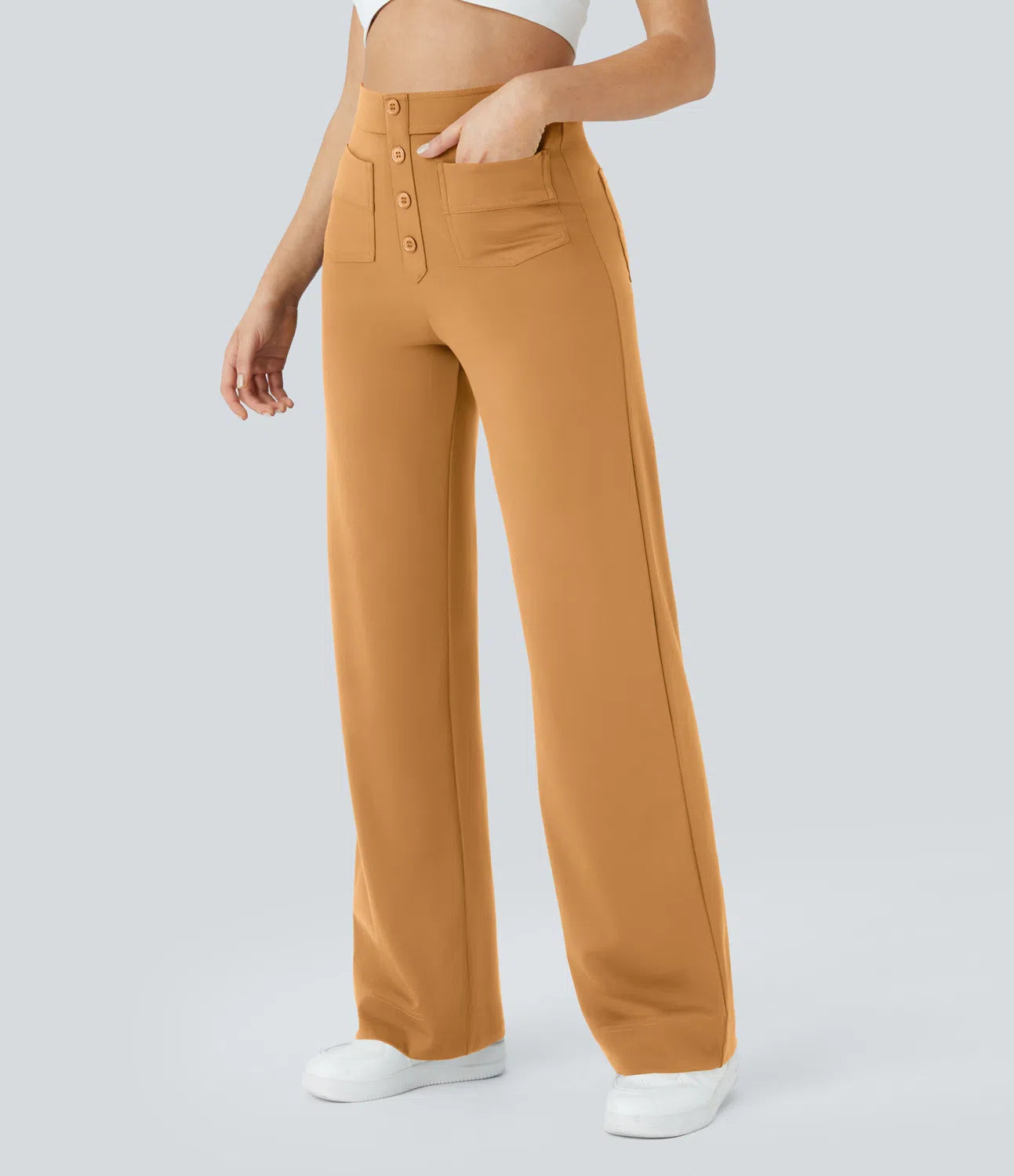 Pantalon de Taille Haute et Élastique Chic