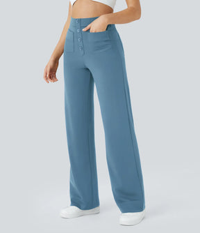 Pantalon de Taille Haute et Élastique Chic
