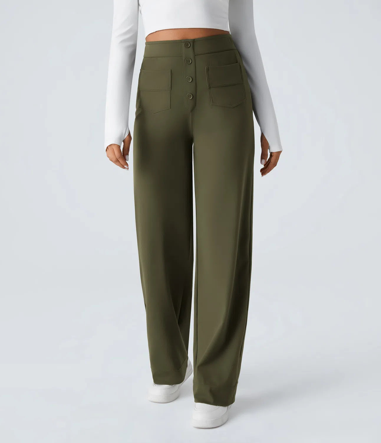 Pantalon de Taille Haute et Élastique Chic