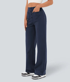Pantalon de Taille Haute et Élastique Chic