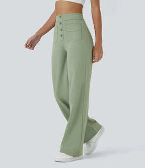 Pantalon de Taille Haute et Élastique Chic