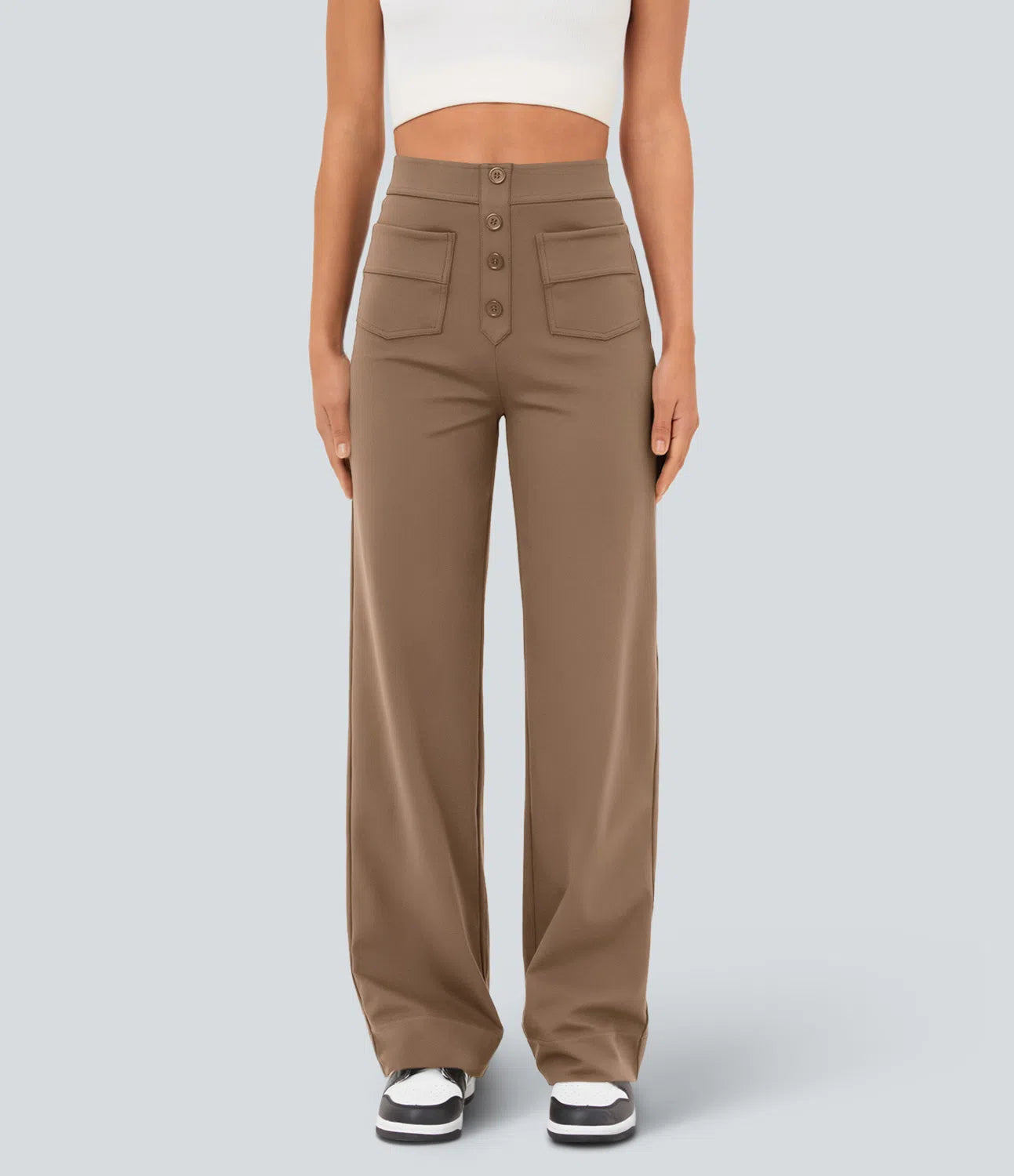 Pantalon de Taille Haute et Élastique Chic