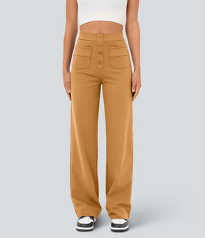 Pantalon de Taille Haute et Élastique Chic